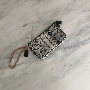 Coach wristlet with gold chain
